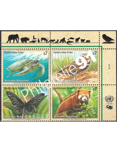 O.N.U. Vienne, n° 267 à 270, bloc de 4, collection timbres O.N.U.