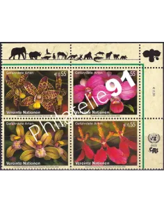 O.N.U. Vienne, n° 446 à 449, bloc de 4, collection timbres O.N.U.