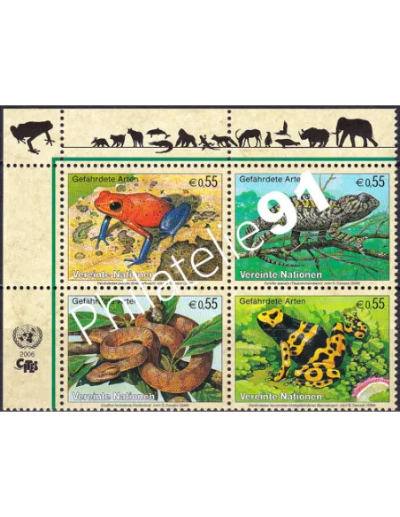 O.N.U. Vienne, n° 472 à 475, bloc de 4, collection timbres O.N.U.