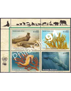 O.N.U. Vienne, n° 536 à 539, bloc de 4, collection timbres O.N.U.