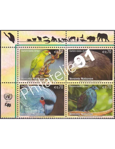 O.N.U. Vienne, n° 740 à 743, bloc de 4, collection timbres O.N.U.