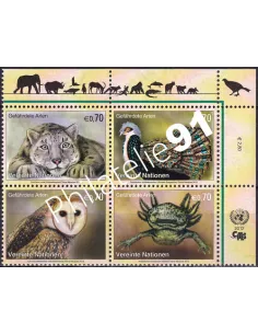 O.N.U. Vienne, n° 757 à 760, bloc de 4, collection timbres O.N.U.