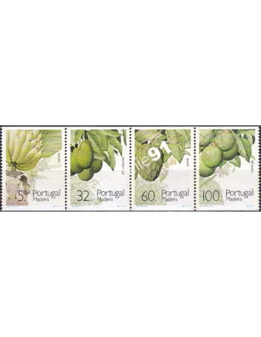 Madère, n° 142a à 145a, bande, collection timbre Europe