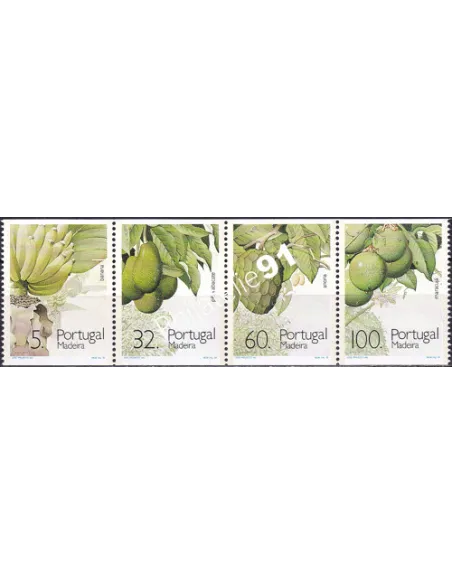 Madère, n° 142a à 145a, bande, collection timbre Europe