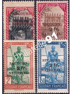 timbres du Soudan n° 125 à 128 charnière, collection timbres colonies