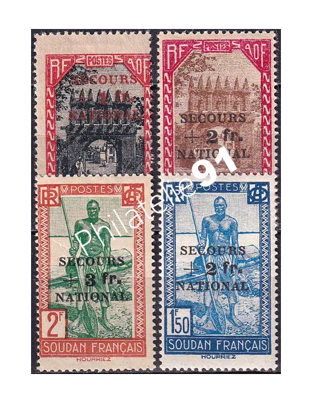 timbres du Soudan n° 125 à 128 charnière, collection timbres colonies