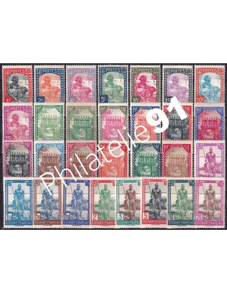 Soudan, n° 60 à 88 charnière, collection timbres colonies