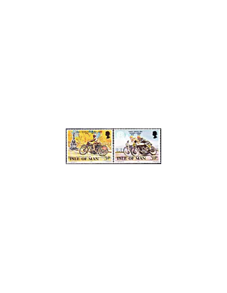 Timbres d'Île de Man n° 22 et 23, Moto, collection timbres d'Europe