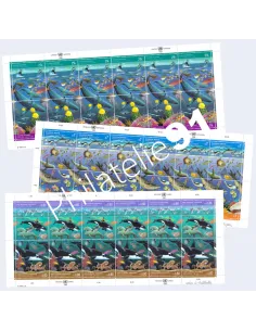 Lot de 3 Feuilles neuves, "Des océans propres",  timbres O.N.U.