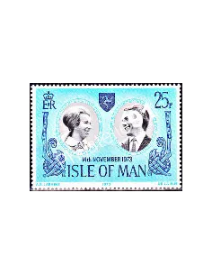 ILE DE MAN - n°   24 ** -  Mariage de la princesse Anne et du capitaine Mark Philips