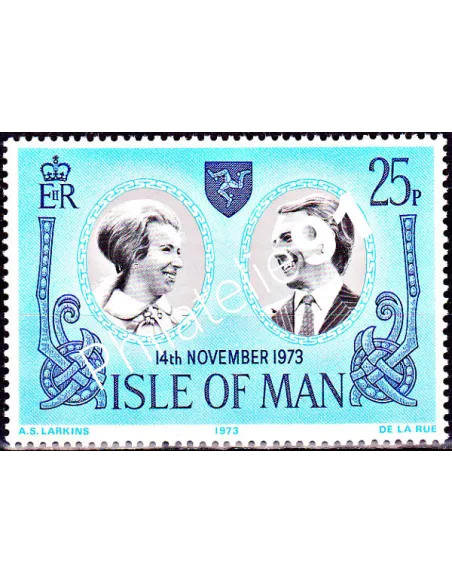 ILE DE MAN - n°   24 ** -  Mariage de la princesse Anne et du capitaine Mark Philips