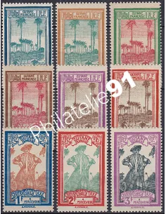 Guyane, Timbre-Taxe n° 13 à 21, collection timbres Colonies.