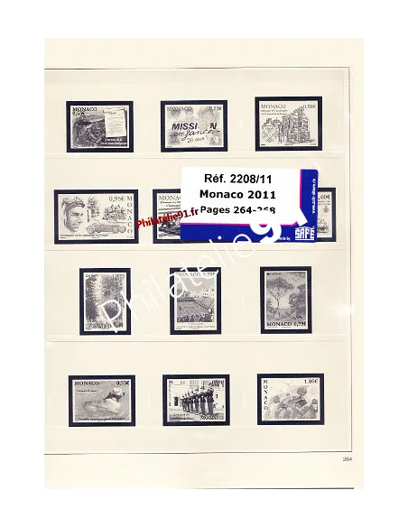 Jeu complémentaire SAFE-DUAL Monaco 2011, matériel philatélique