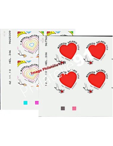 ADH. n° 510 - 511 - "Coeurs - Galante" - Coin daté