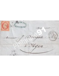 France, n° 16 oblitéré sur lettre,Collection lettre France