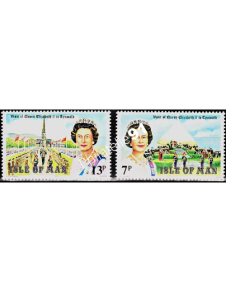 ILE DE MAN - n°  143 à 144 ** - Visite de sa Majesté Elizabeth II