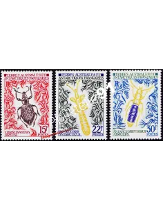 Timbres des TAAF n° 49 à 51, timbres des Dom Tom