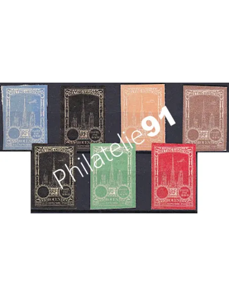 Lot de vignettes meeting aérien, Rouen, collection vignette France