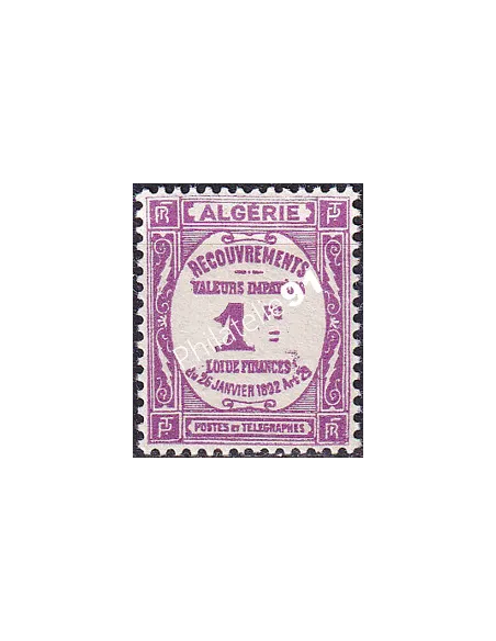 ALGERIE, Timbre-Taxe n° 19 charnière, Timbres colonies françaises