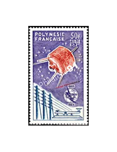 Timbre de POLYNÉSIE - P.A. n°  10, Télécommunication, timbre des Dom-Tom