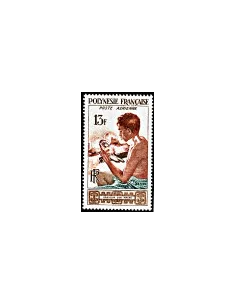 Timbre de POLYNÉSIE PA n° 1 - Graveur sur nacre, timbres des DOM TOM