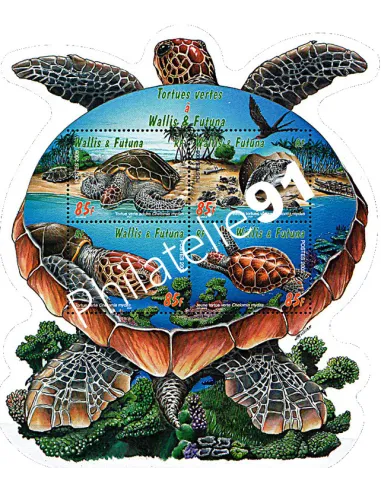 WALLIS ET FUTUNA -  BF n°   20 - Reptiles marins. Les tortues vertes