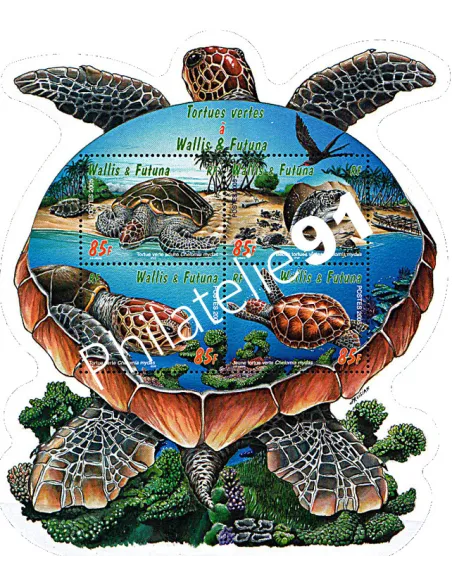 WALLIS ET FUTUNA -  BF n°   20 - Reptiles marins. Les tortues vertes
