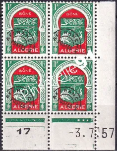 ALGERIE, Coin daté sur Préoblitéré n° 17, Timbres colonies françaises