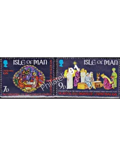 Timbres d’île DE MAN n° 196 à 197 - Thématique : NOËL