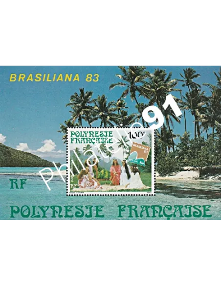 Bloc-Feuillet n° 7 de Timbres de Polynésie, timbres des Dom-Tom