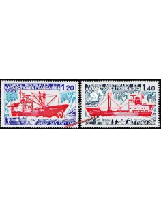 timbres des TAAF n°  66 et 67, Bateaux, timbres des Dom Tom