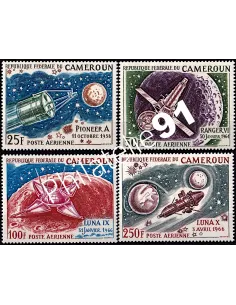 Timbres du CAMEROUN - PA  n° 95 à 98 - Conquête de la Lune