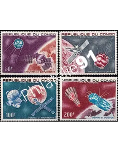 Timbres du CONGO - PA n° 55 à 58 - conquête de l'Espace