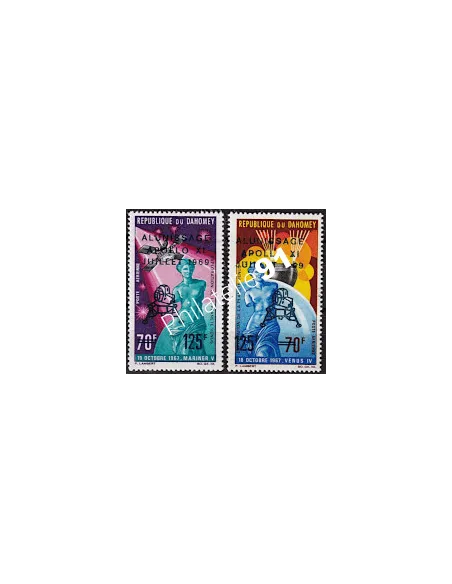 Dahomey - PA n° 107 - 108 - L'Homme sur la Lune