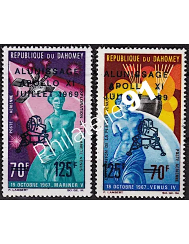 Dahomey - PA n° 107 - 108 - L'Homme sur la Lune