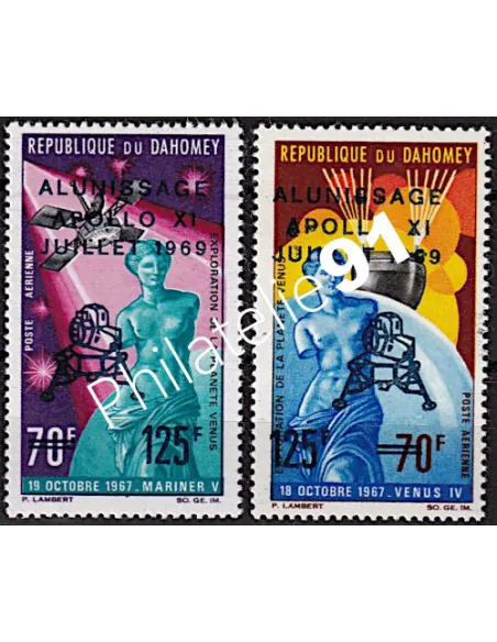 Dahomey - PA n° 107 - 108 - L'Homme sur la Lune