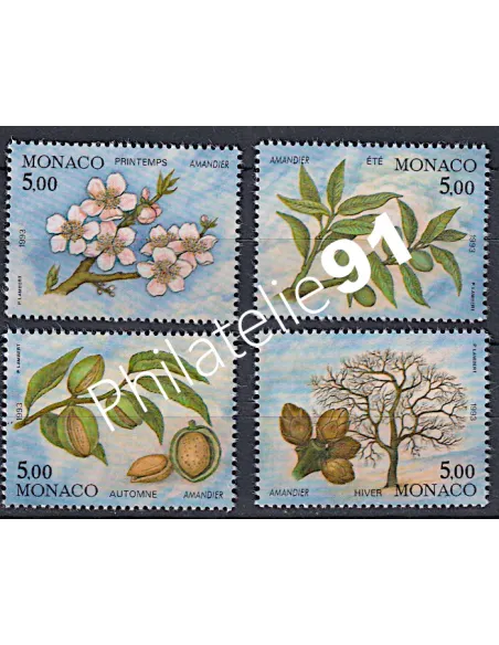 Timbres de MONACO - issus du BF n° 60** - Les quatre saisons de l'amandier