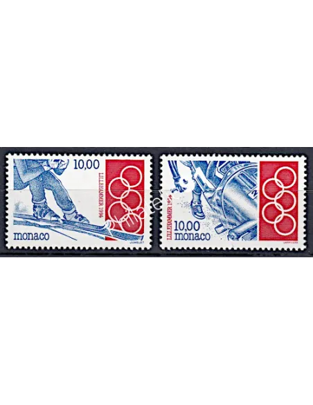 Timbres de MONACO - issus du  BF n° 63** - Jeux Olympiques d'hiver à Lillehammer (Norvège)