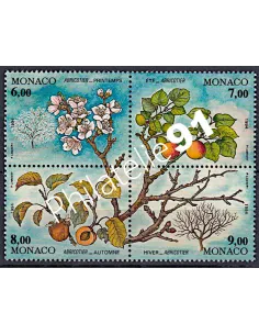 MONACO - 1953 à 1956 (issus du  BF 67) Les 4 saisons de l'abricotier