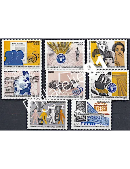 Timbres de MONACO - issus du BF n° 70 - Organisation des Nations Unies
