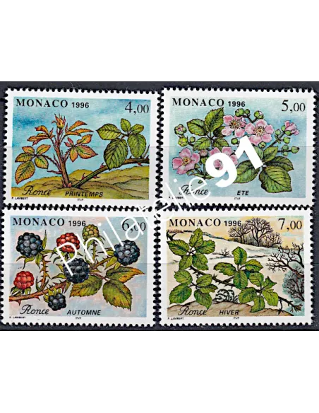 Timbres de MONACO - issus du BF n° 74 - Les quatre saisons de la ronce