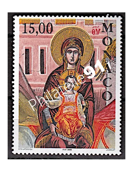 MONACO -issu du BF n° 79 - Vierge à l'enfant - Timbres Monaco