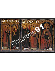 Timbre issu du Bloc de MONACO n° 84 - Retable de Saint-Nicolas