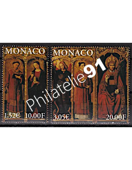 Timbre issu du Bloc de MONACO n° 84 - Retable de Saint-Nicolas