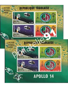 Togo - Lot de 2 blocs - BF 52 et BF 54 - Apollo 14 (Lot 220610-1)