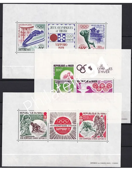 Jeux Olympiques - Lot de 3 blocs - Jeux Olympiques d'hiver Sapporo 1972  (Lot 220610-3)