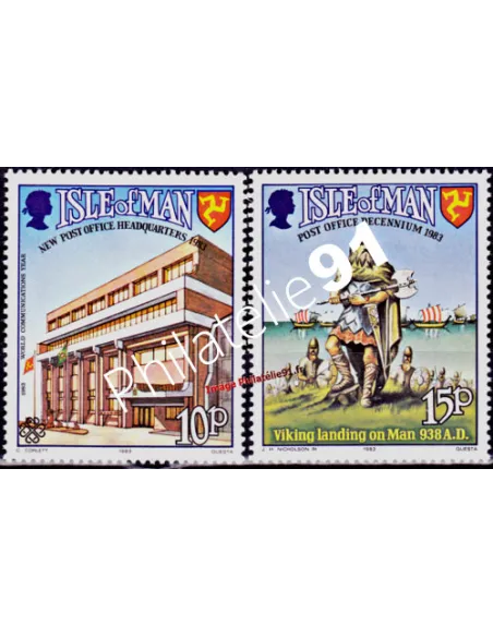 ILE DE MAN - n°  237 à 238 ** - Communications et Indépendance postale de l'île de Man