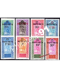 timbres de Haute-Volta n° 33 à 40, Targui, timbres des colonies