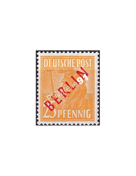 BERLIN, n° 10B, surcharge rouge, collection timbres Allemagne