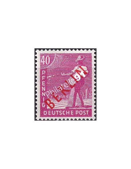 BERLIN, n° 12B, surcharge rouge, collection timbres Allemagne
